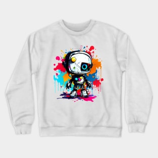 Cute cartoon Robot. Funny cyborg. Crewneck Sweatshirt